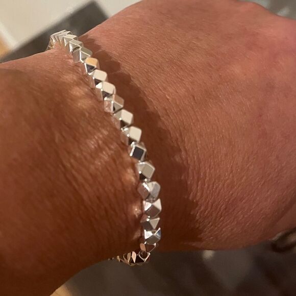 The Geo Tennis Bracelet in Tibetan Silver 925 - Picture 5 of 8